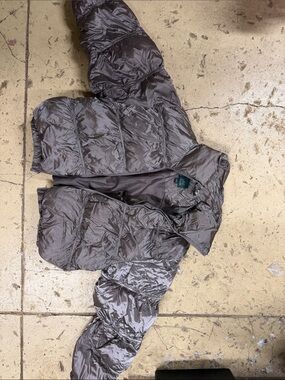 wild fable Metallic Taupe Quilted Puffer Jacket